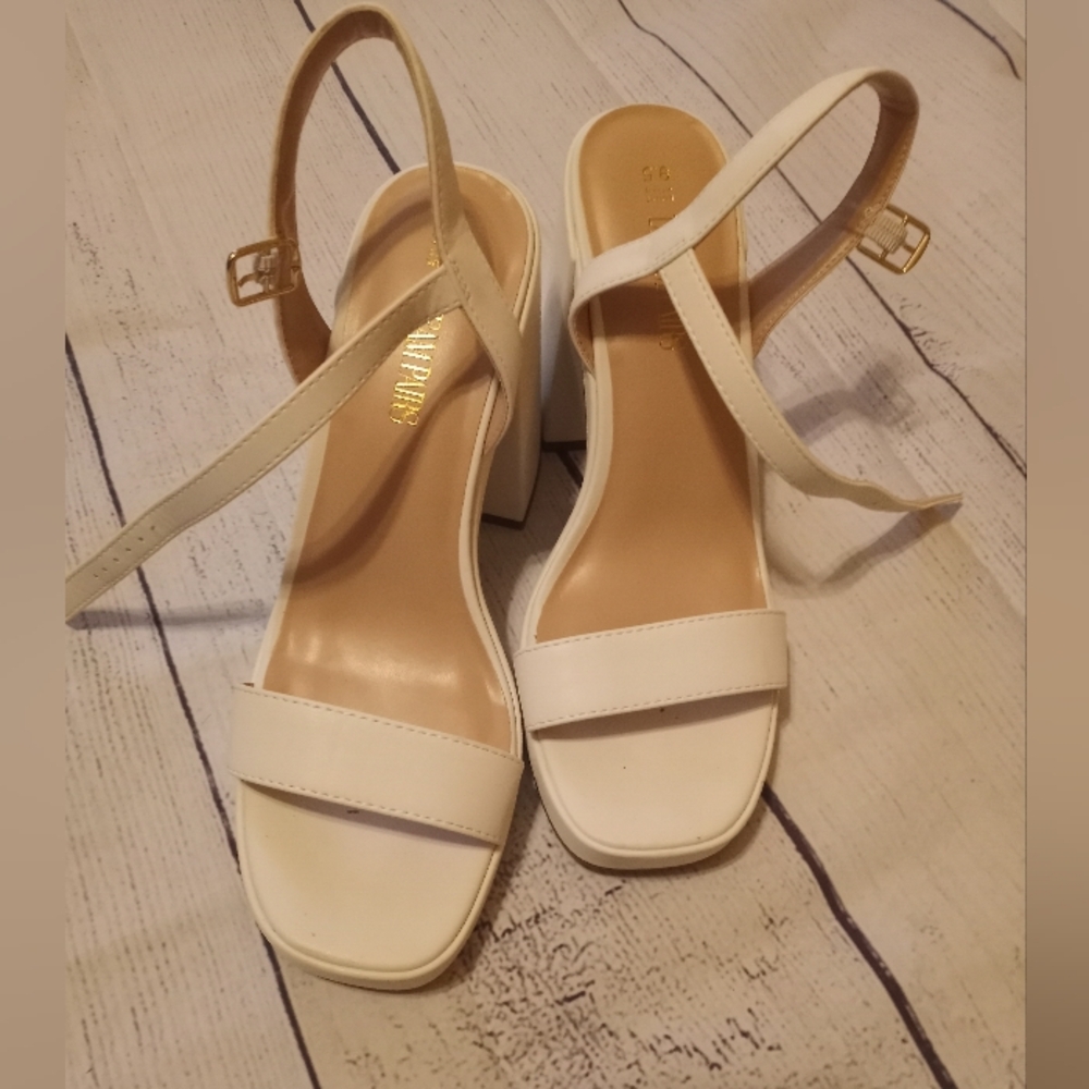 Elegant White Strappy Heels